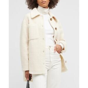 Rails 'Connie' White Spread Collar Chest Pockets Sweater Size S